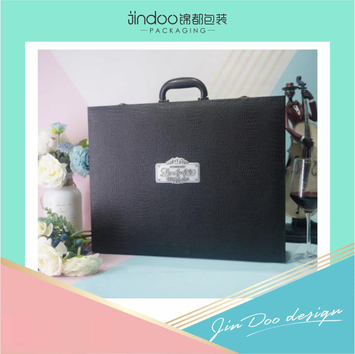 四支红酒商务皮盒